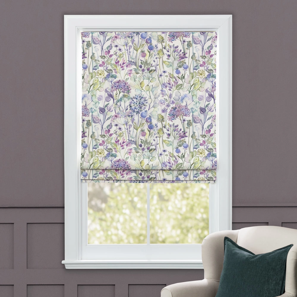 Country Hedgerow Printed Cotton Made to Measure Roman Blinds Lilac/Creambedding sets ,throw blankets 