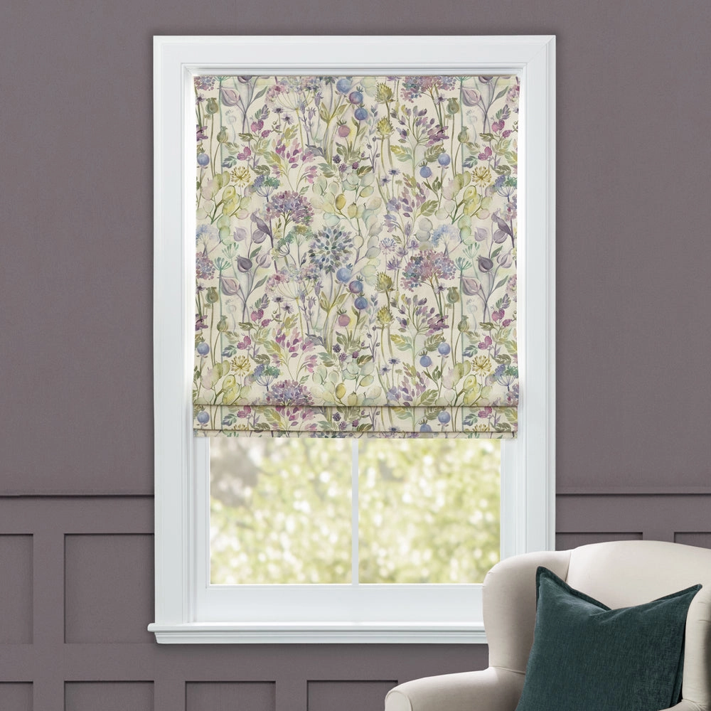 Country Hedgerow Printed Cotton Made to Measure Roman Blinds Lilac