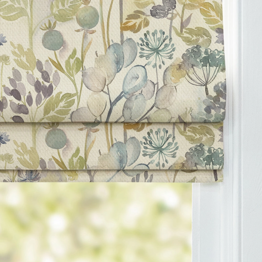 Country Hedgerow Printed Cotton Made to Measure Roman Blinds Sky