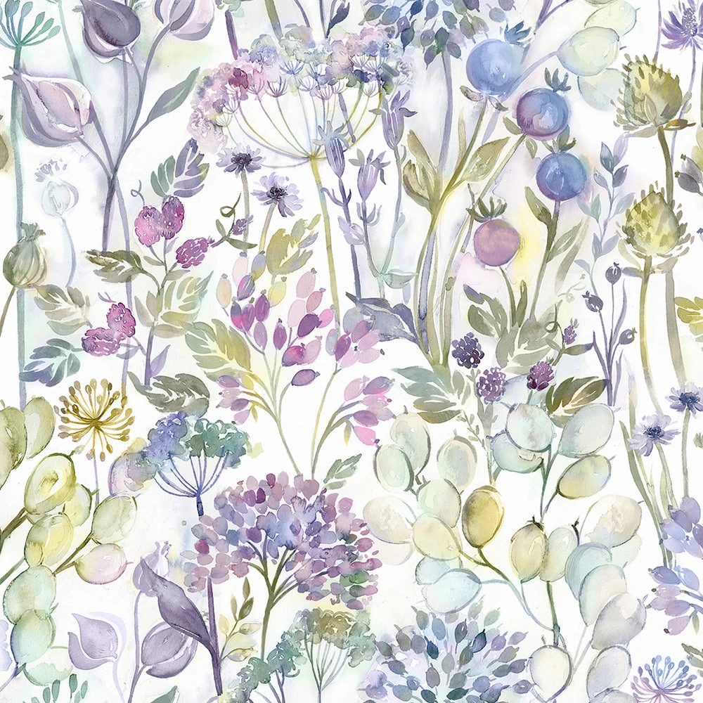 Country Hedgerow Printed Made to Measure Curtains Lilac