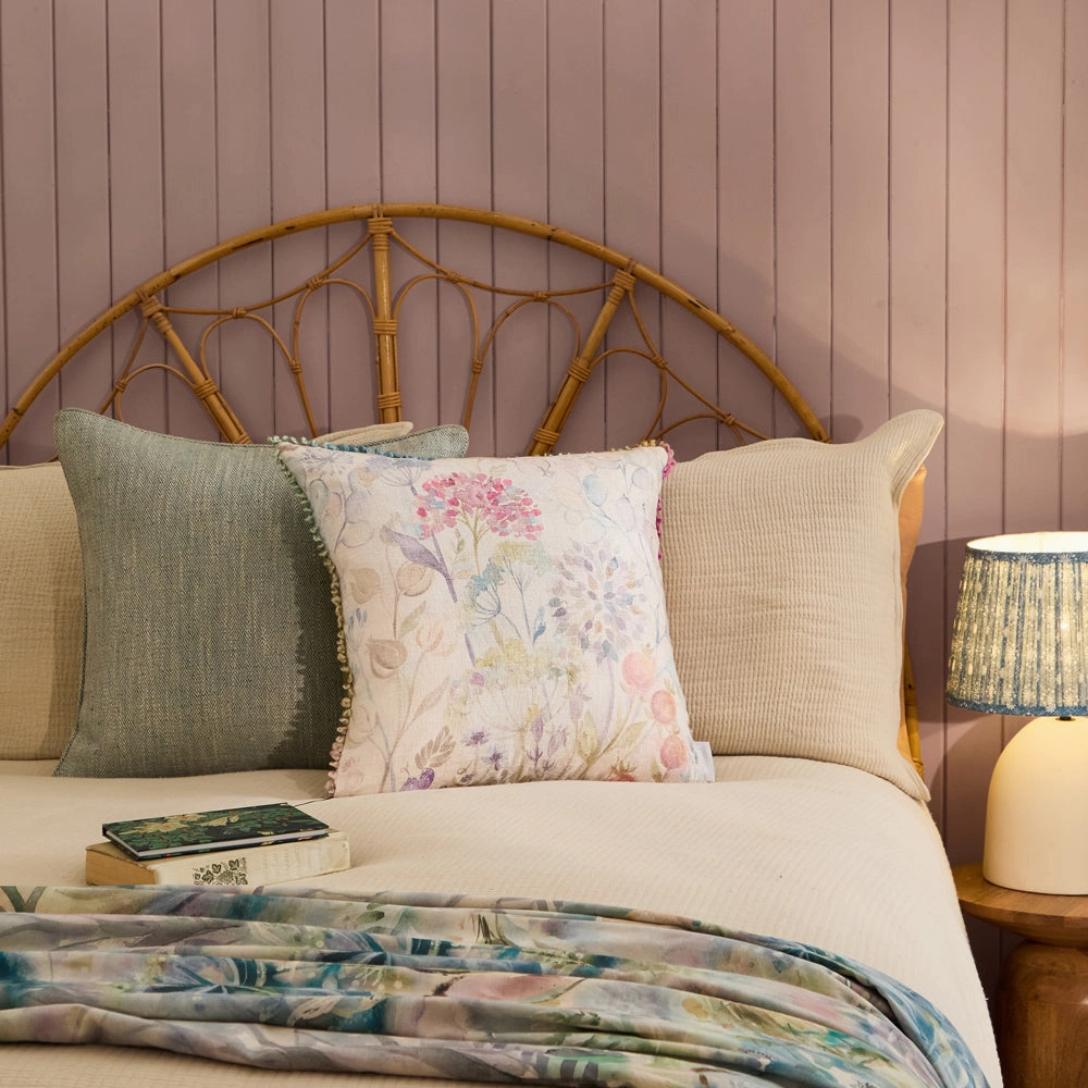 Country Hedgerow Printed Square Cushion Cream