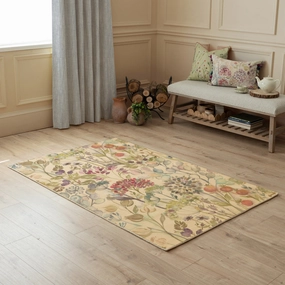 Country Hedgerow Printed Wool Rug Pinkmodern home decor ,home decor for bedroom 