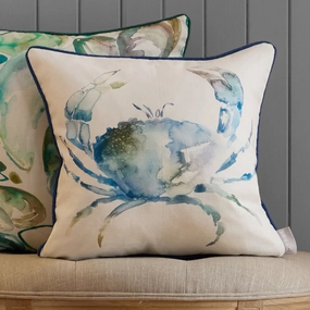 Crab Printed Piped Cushion Cobalthome decor ,wall decor 