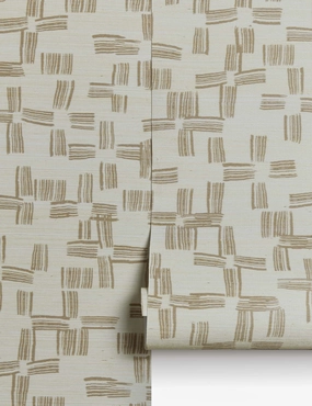 Crossmarks Grasscloth Wallpaper by lan Byrdnordic style wall decor