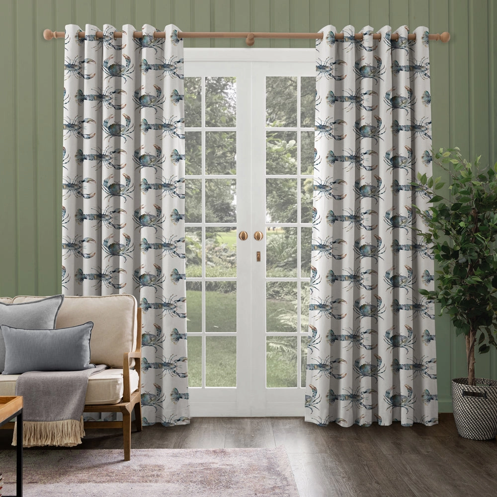 Crustaceans Printed Made to Measure Curtains Slate