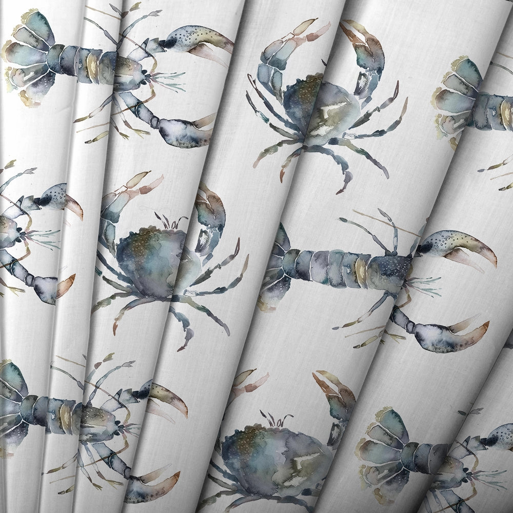 Crustaceans Printed Made to Measure Curtains Slate