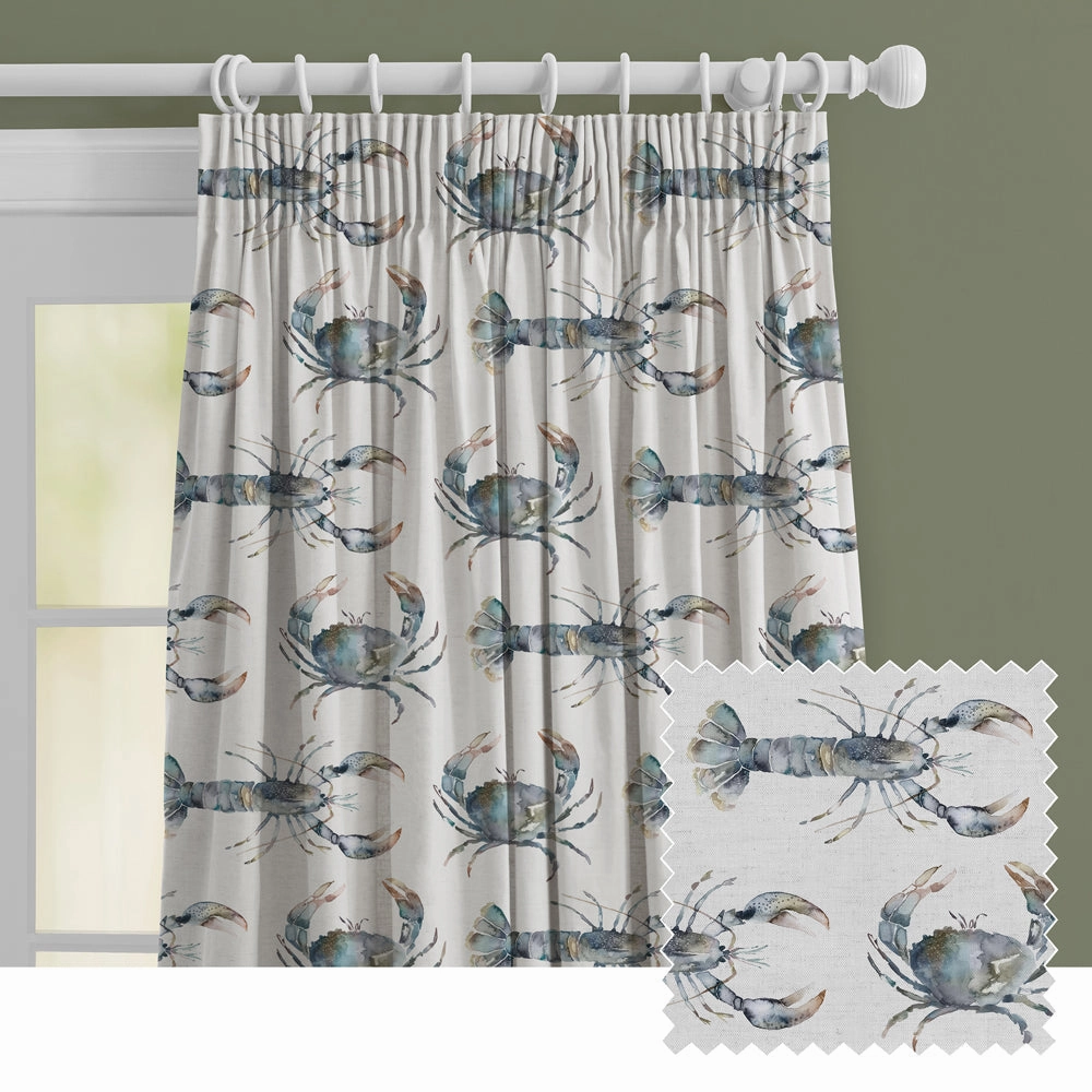 Crustaceans Printed Made to Measure Curtains Slatebedding sets ,throw blankets 
