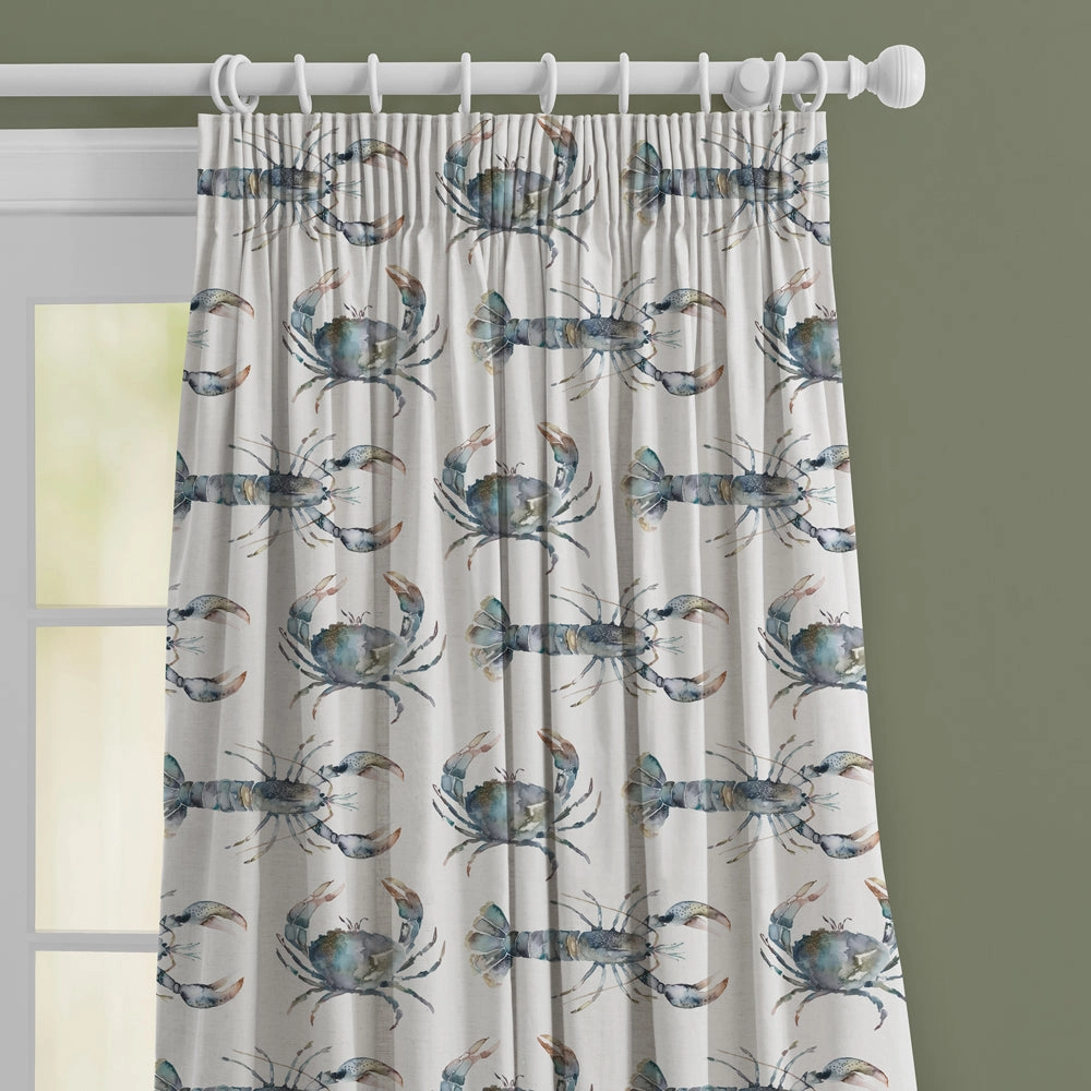 Crustaceans Printed Made to Measure Curtains Slate