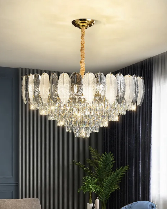 Crystal Feather Wings Chandelier