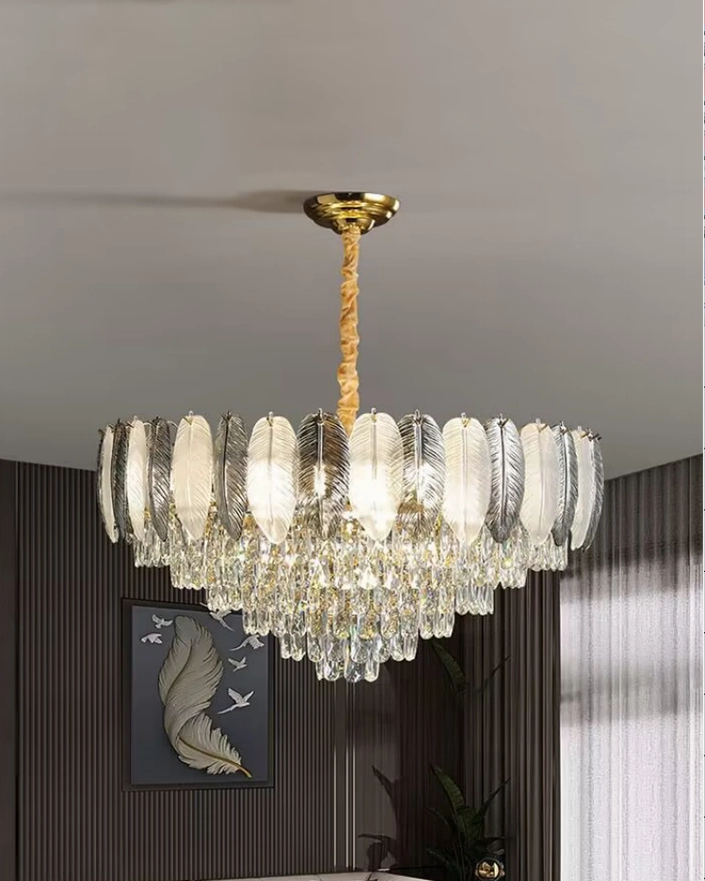 Crystal Feather Wings Chandelier