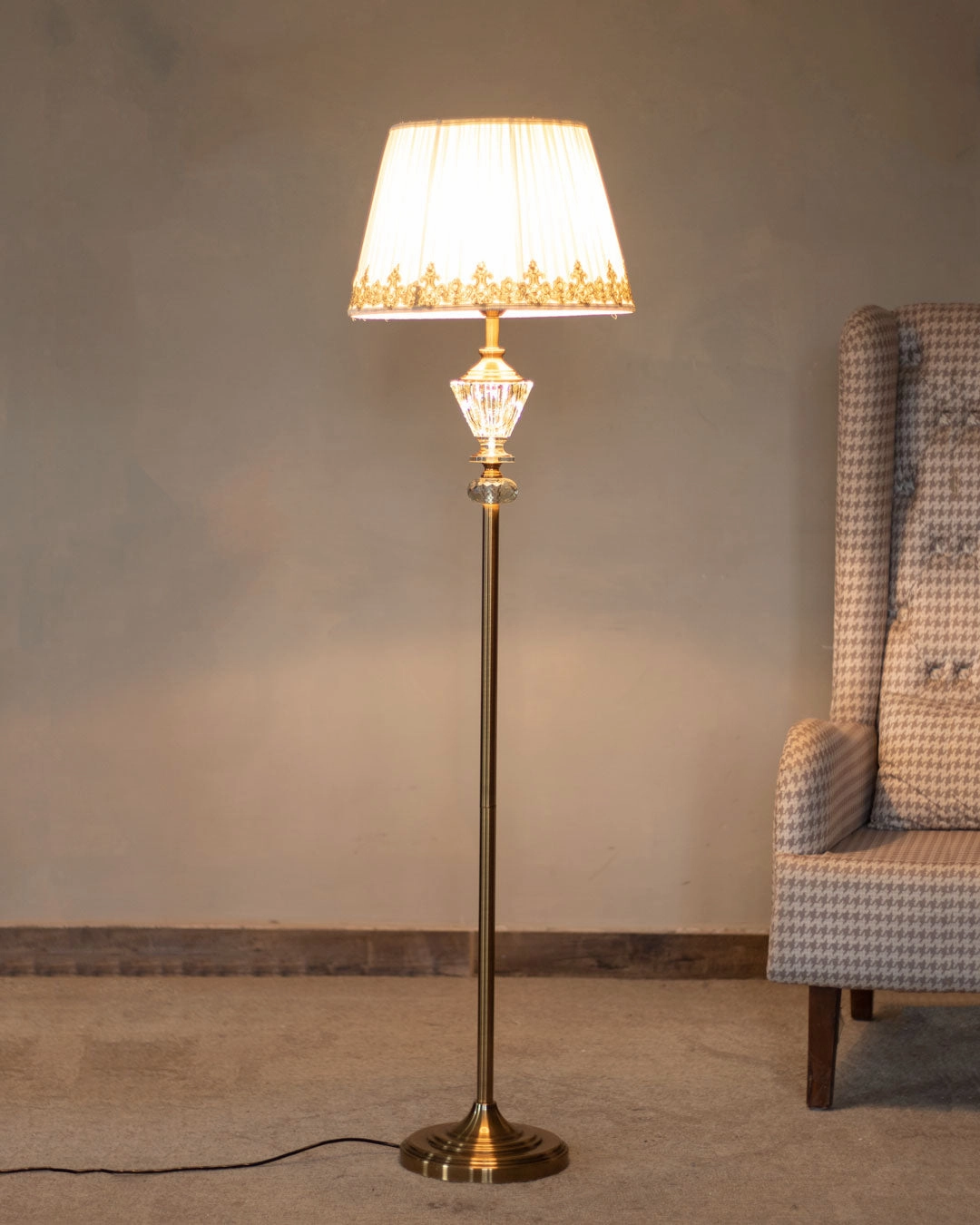 Crystal Metal Floor Lamp