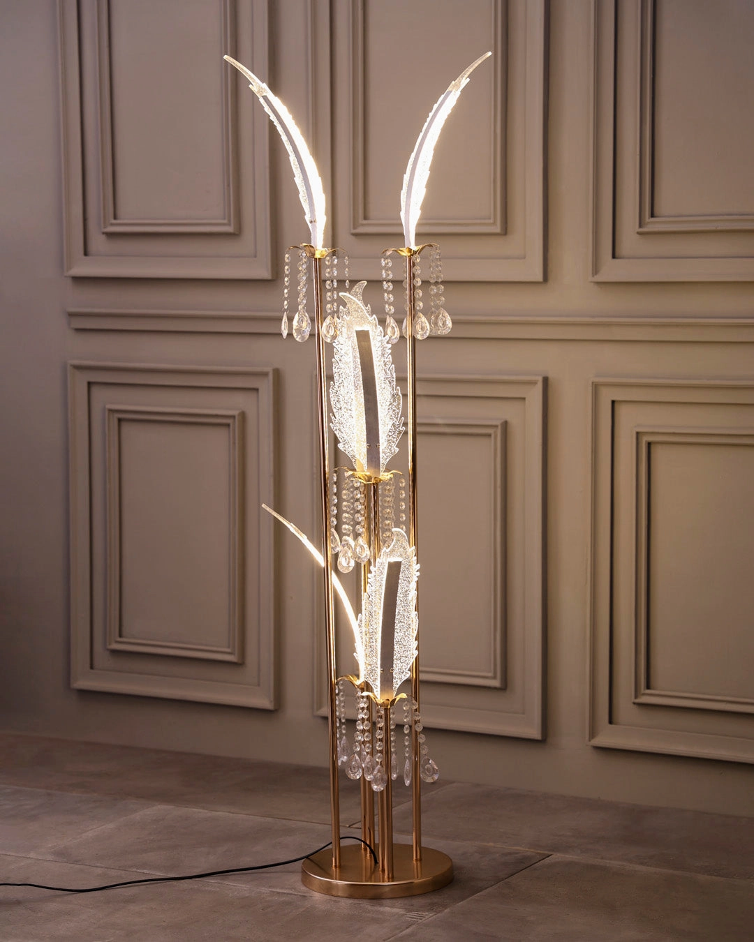 Crystal Plume Floor Lamp