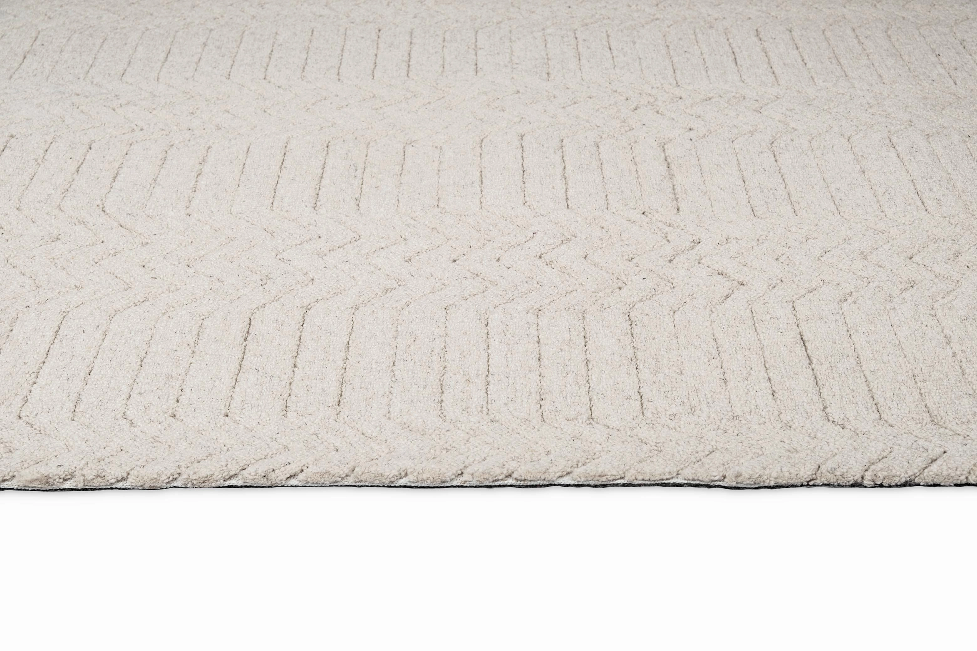 Cualli Ivory Cream Textured Rug