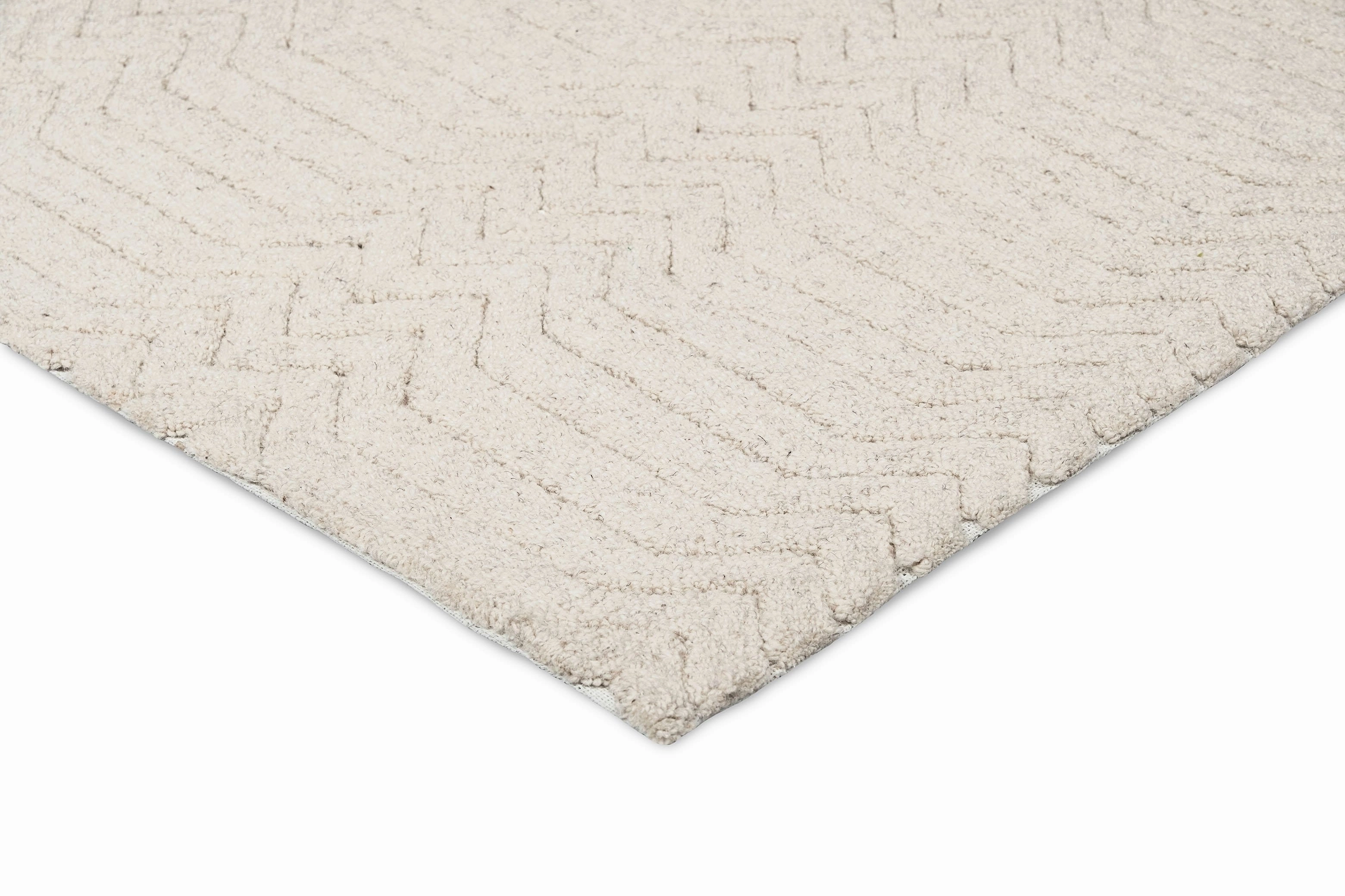 Cualli Ivory Cream Textured Rug