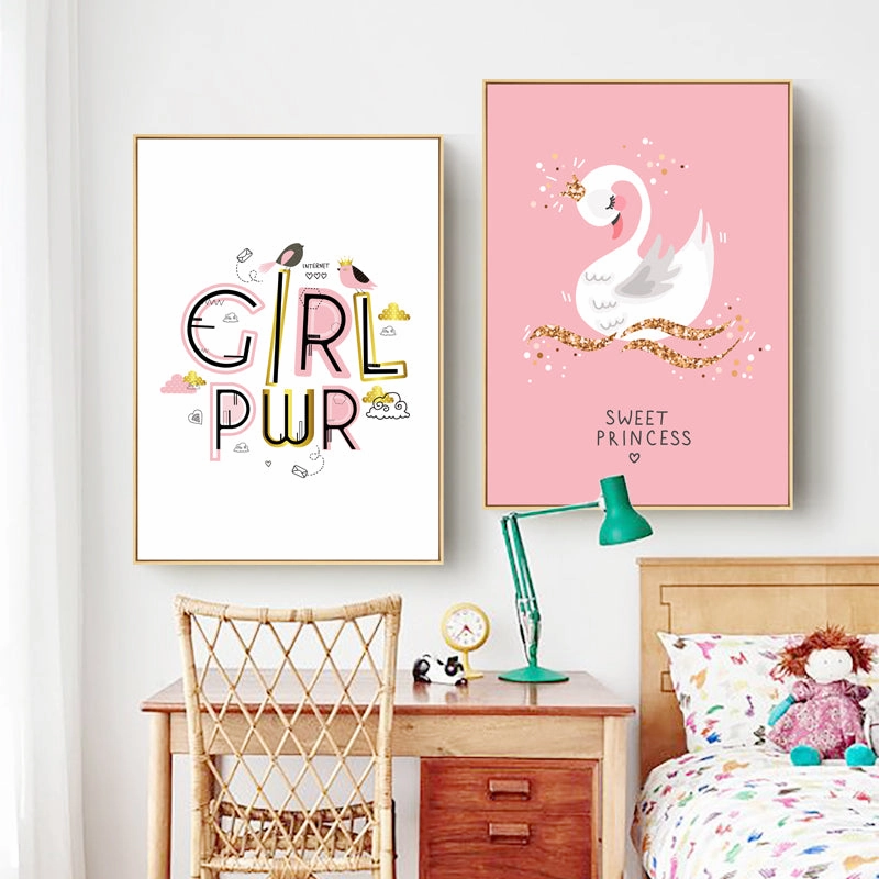 Cute Girls Room Wall Art With Framenordic style wall decor