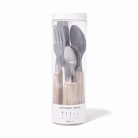 Cutlery 10Pcs Wood Pattern Whiteboho style dinner plates for special occasions 