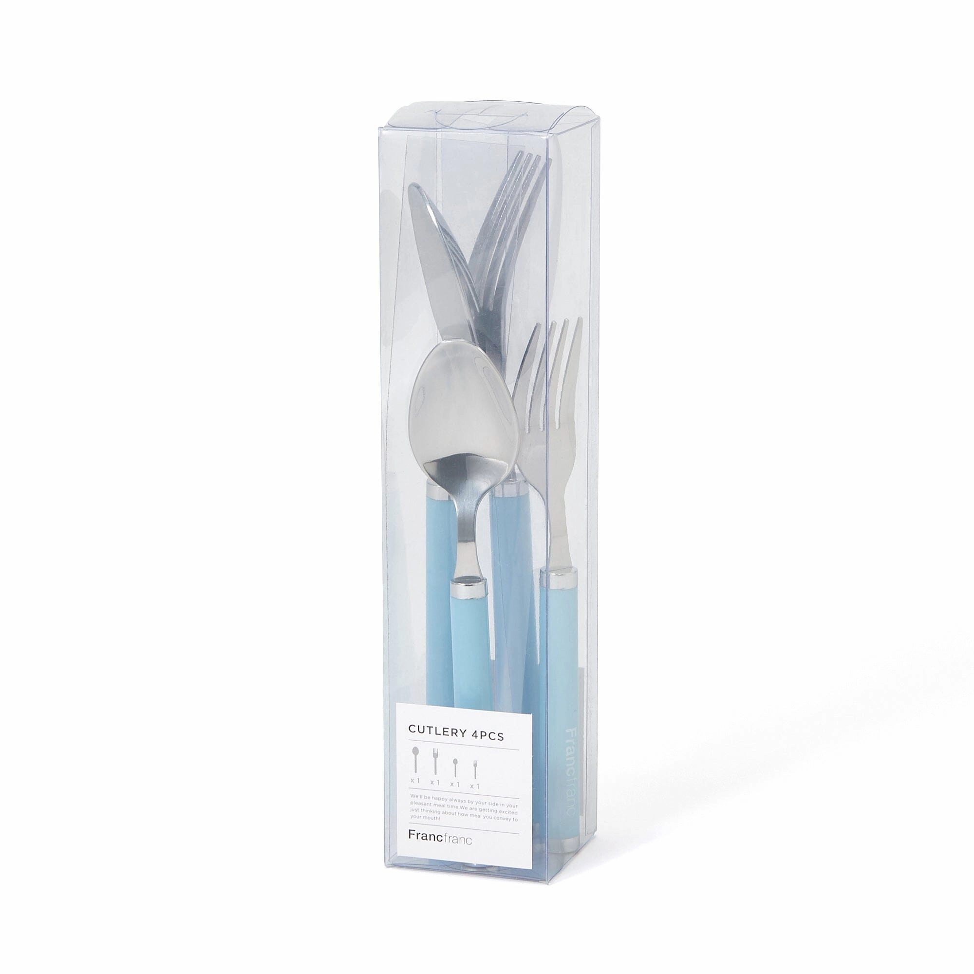 Cutlery Set Of 4 Logo Blue
