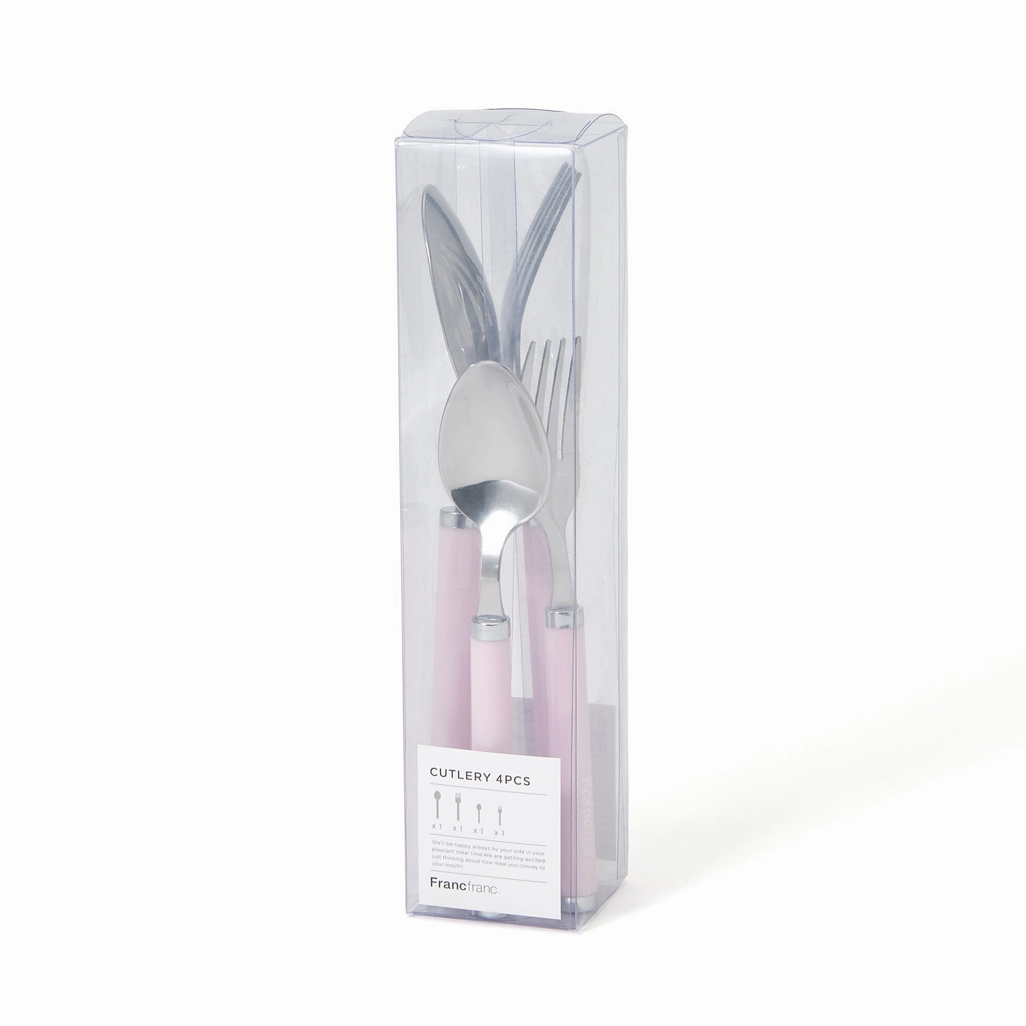 Cutlery Set Of 4 Logo Pink