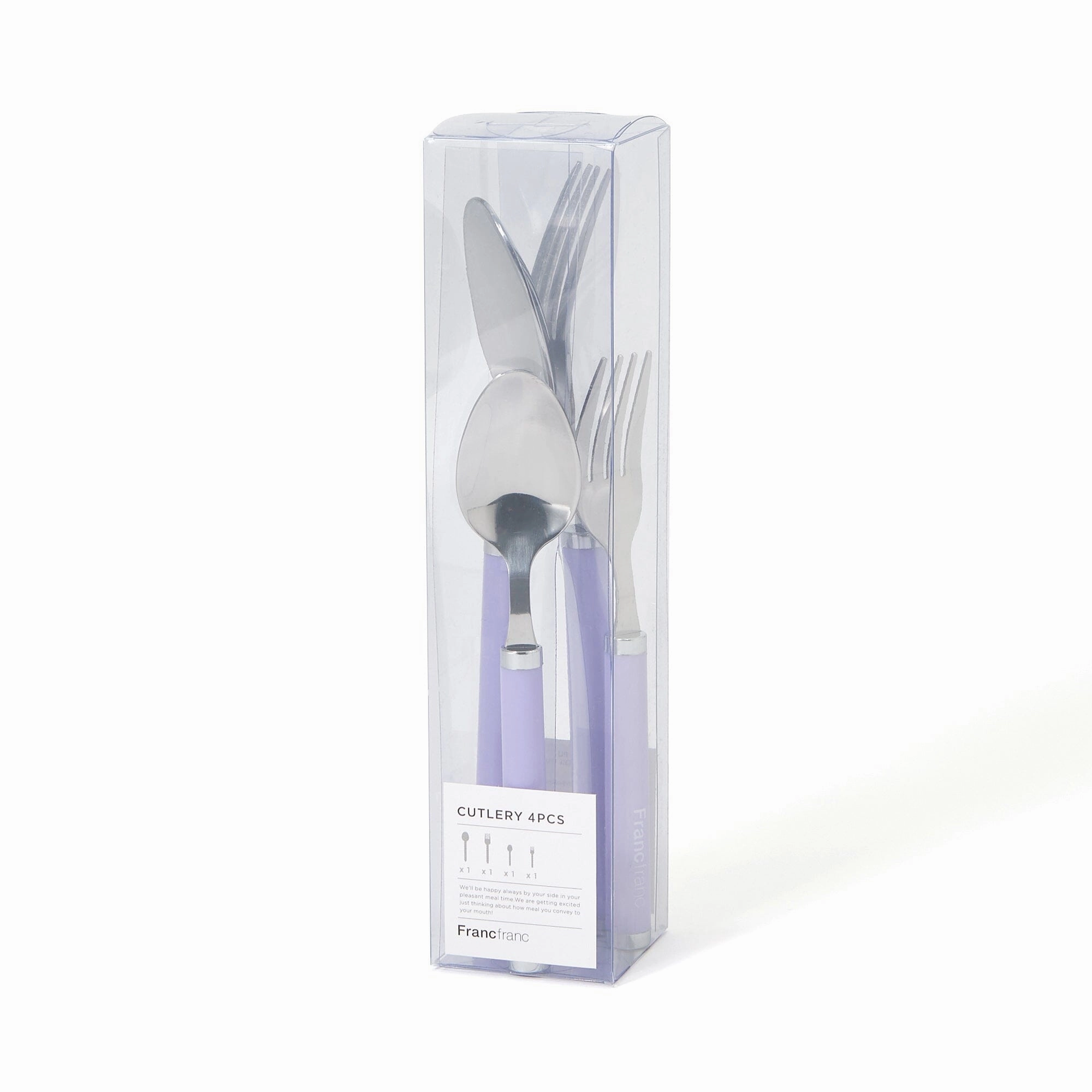 Cutlery Set Of 4 Logo Purple