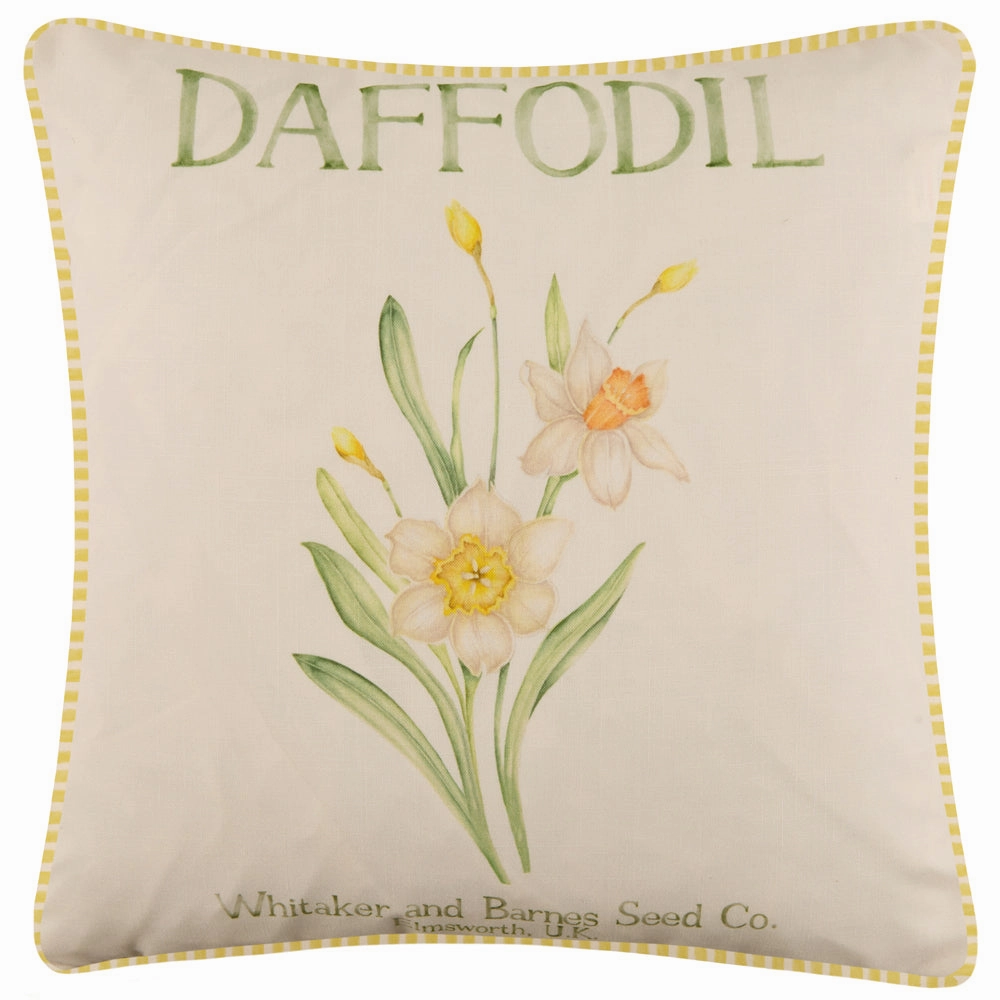 Daffodil Printed Outdoor Cushion Yellow