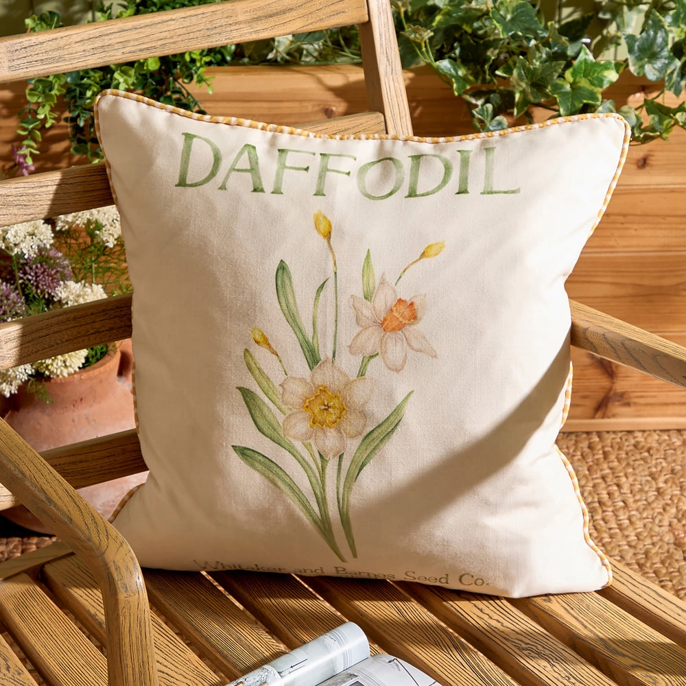 Daffodil Printed Outdoor Cushion Yellowbedding sets ,throw blankets 