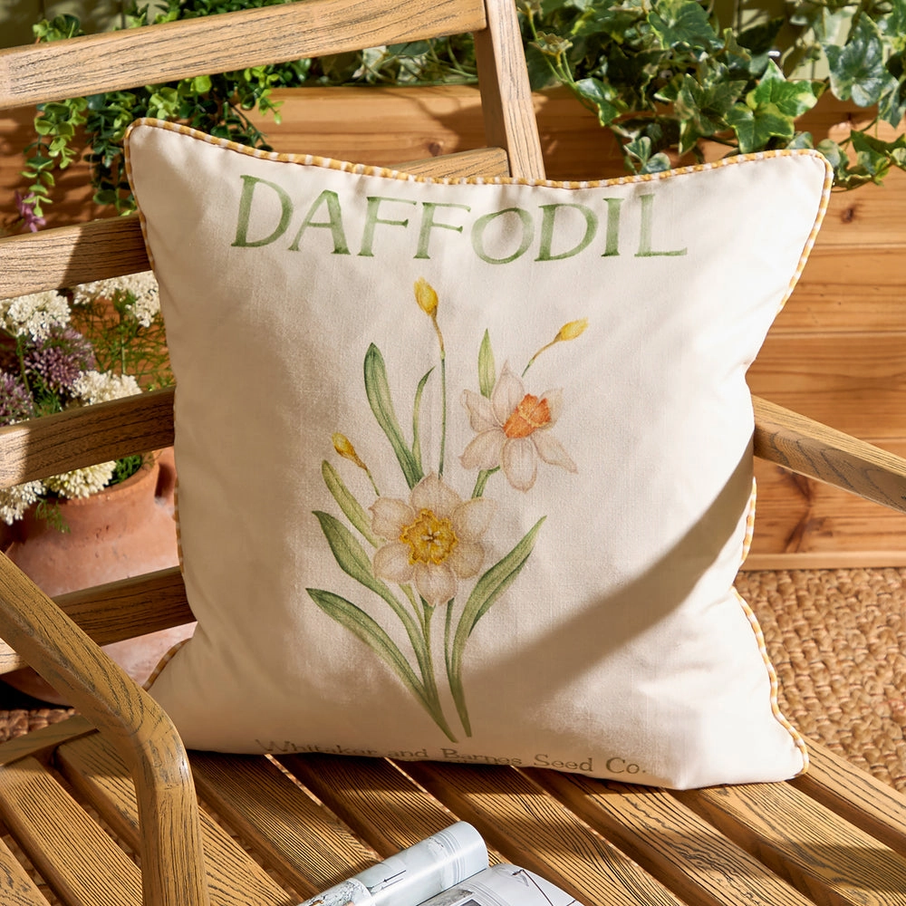 Daffodil Printed Outdoor Cushion Yellowhome decor ,wall decor 