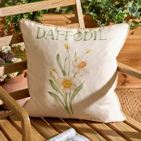 Daffodil Printed Outdoor Cushion Yellowbedding sets ,throw blankets 