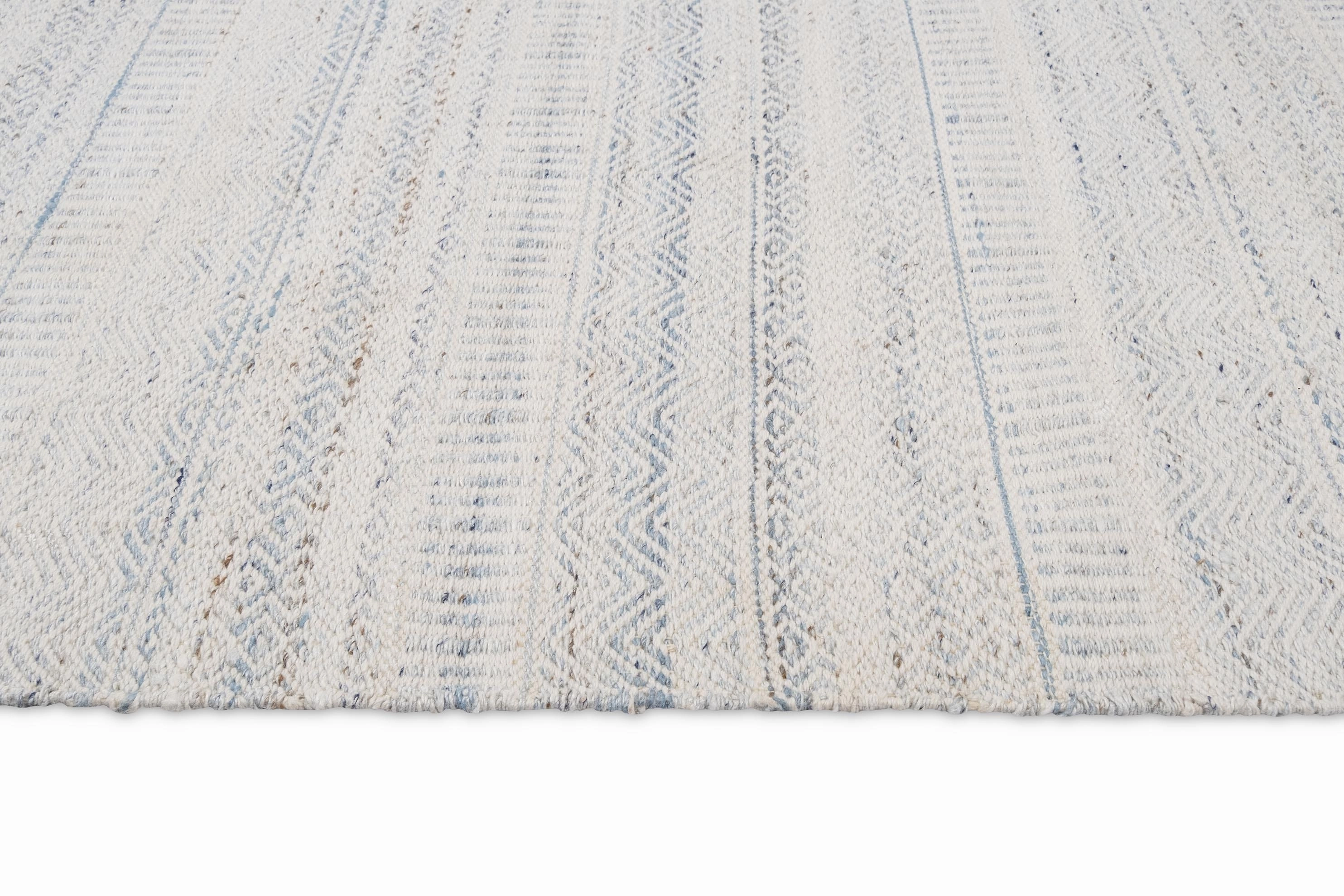 Daisy Cream and Blue Indoor Outdoor PET Rug