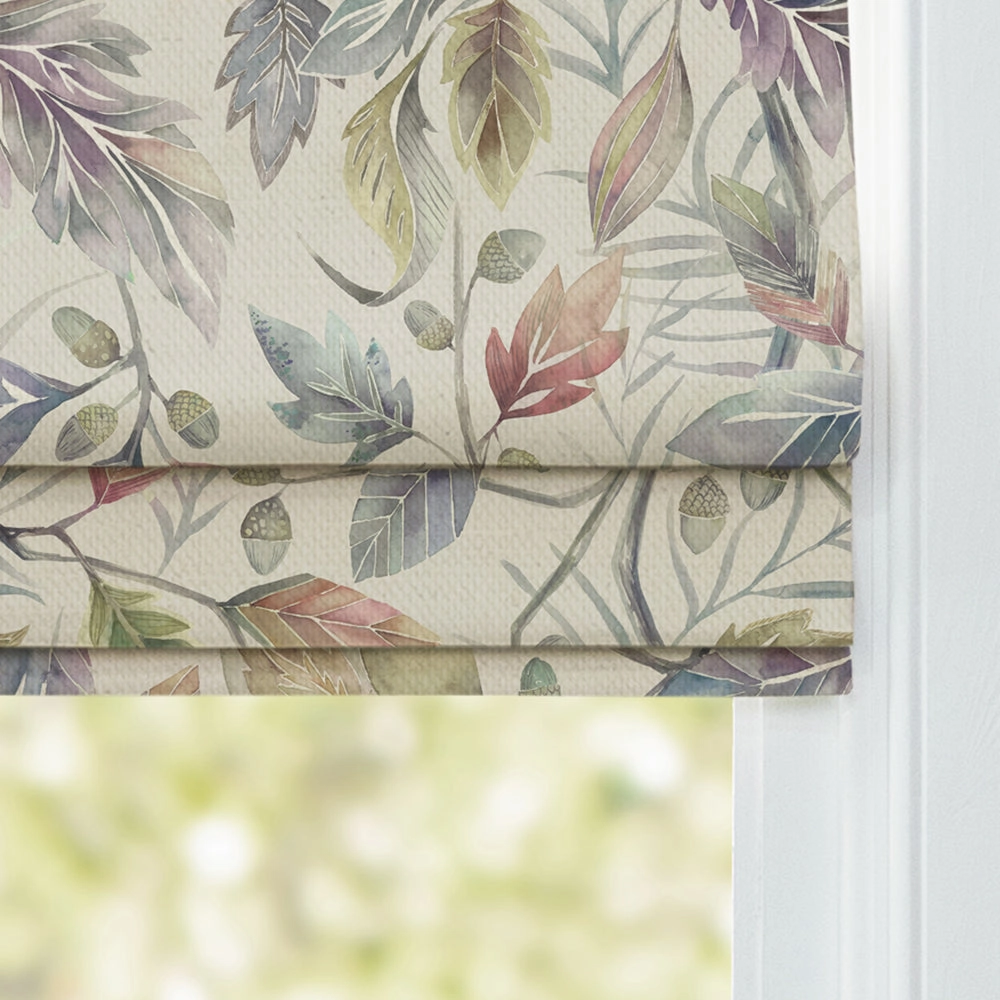 Danbury Printed Cotton Made to Measure Roman Blinds Loganberry