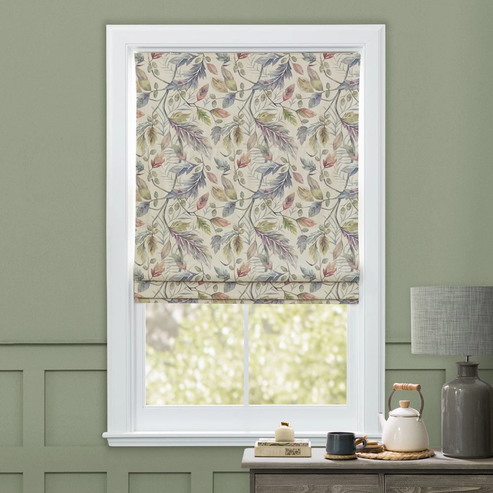 Danbury Printed Cotton Made to Measure Roman Blinds Loganberry
