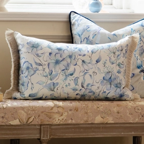 Daphne Printed Ruche Fringe Cushion Bluebedding sets ,throw blankets 