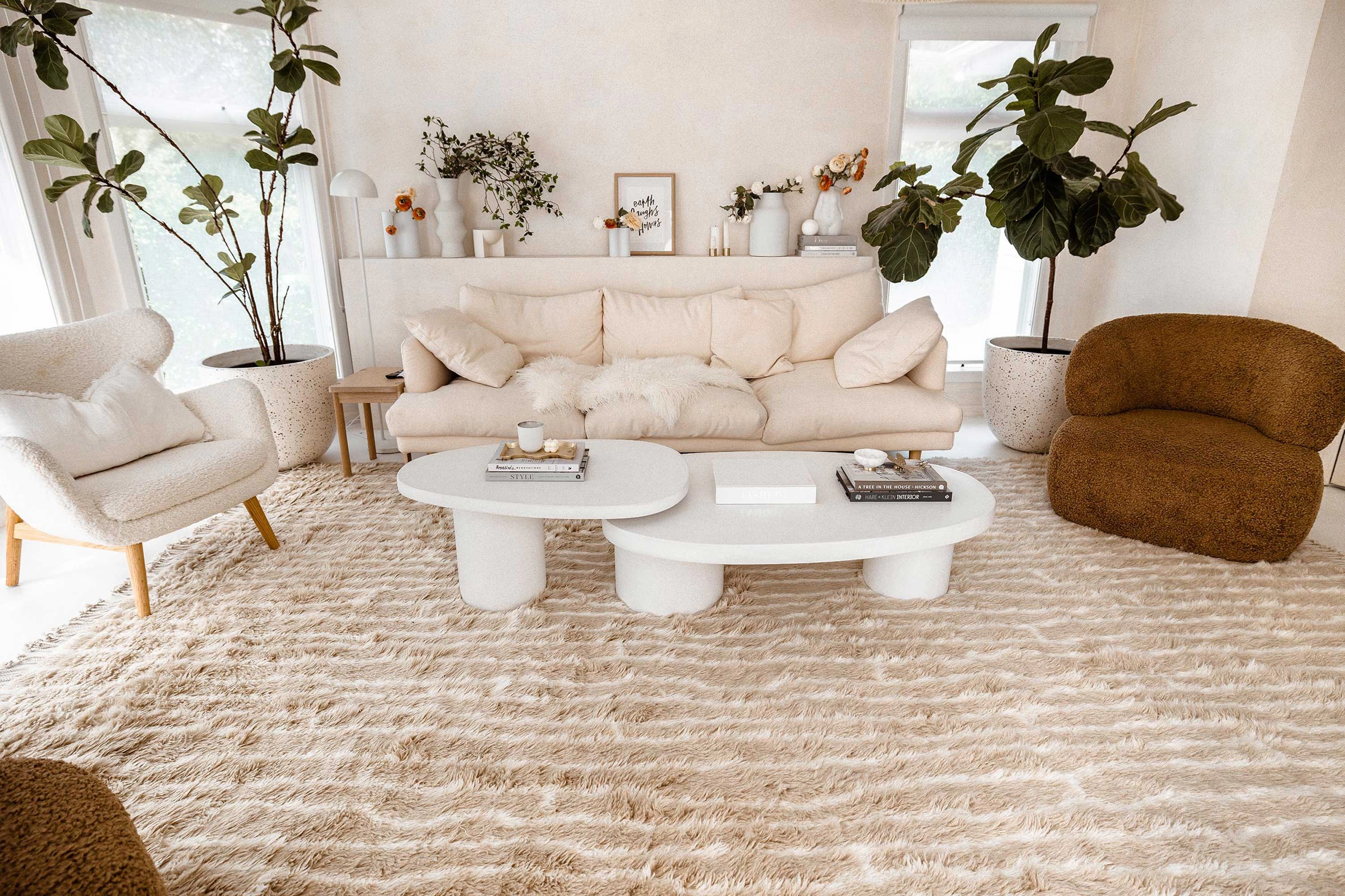 Daria Beige and Cream Abstract Tribal Wool Rug *NO RETURNS UNLESS FAULTY
