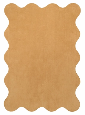 Darla Dark Beige Scallop Washable Rugmodern color block patchwork rug