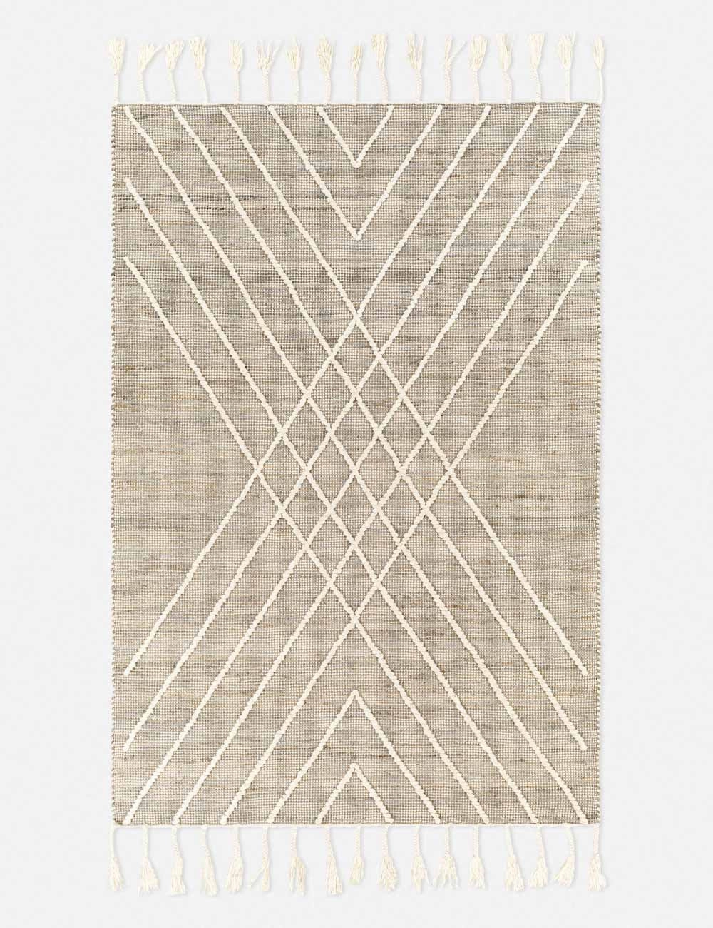 Davina Handwoven Jute-Blend Rugmodern color block patchwork rug