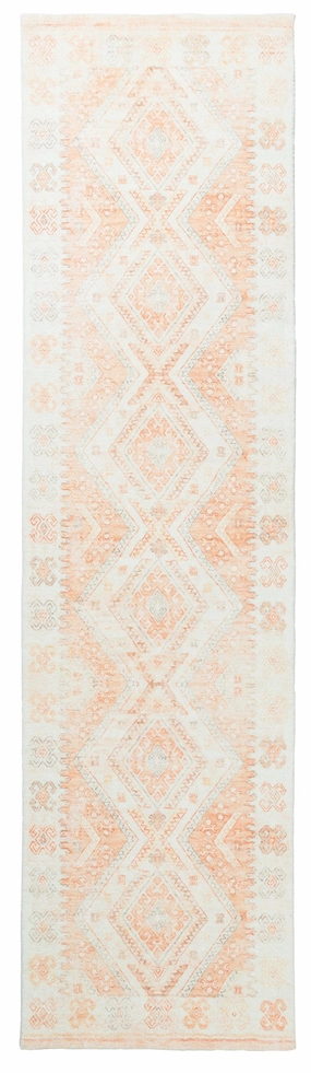 Dayanna Orange and Cream Tribal Washable Runner Rug *NO RETURNS UNLESS FAULTYmodern color block patchwork rug