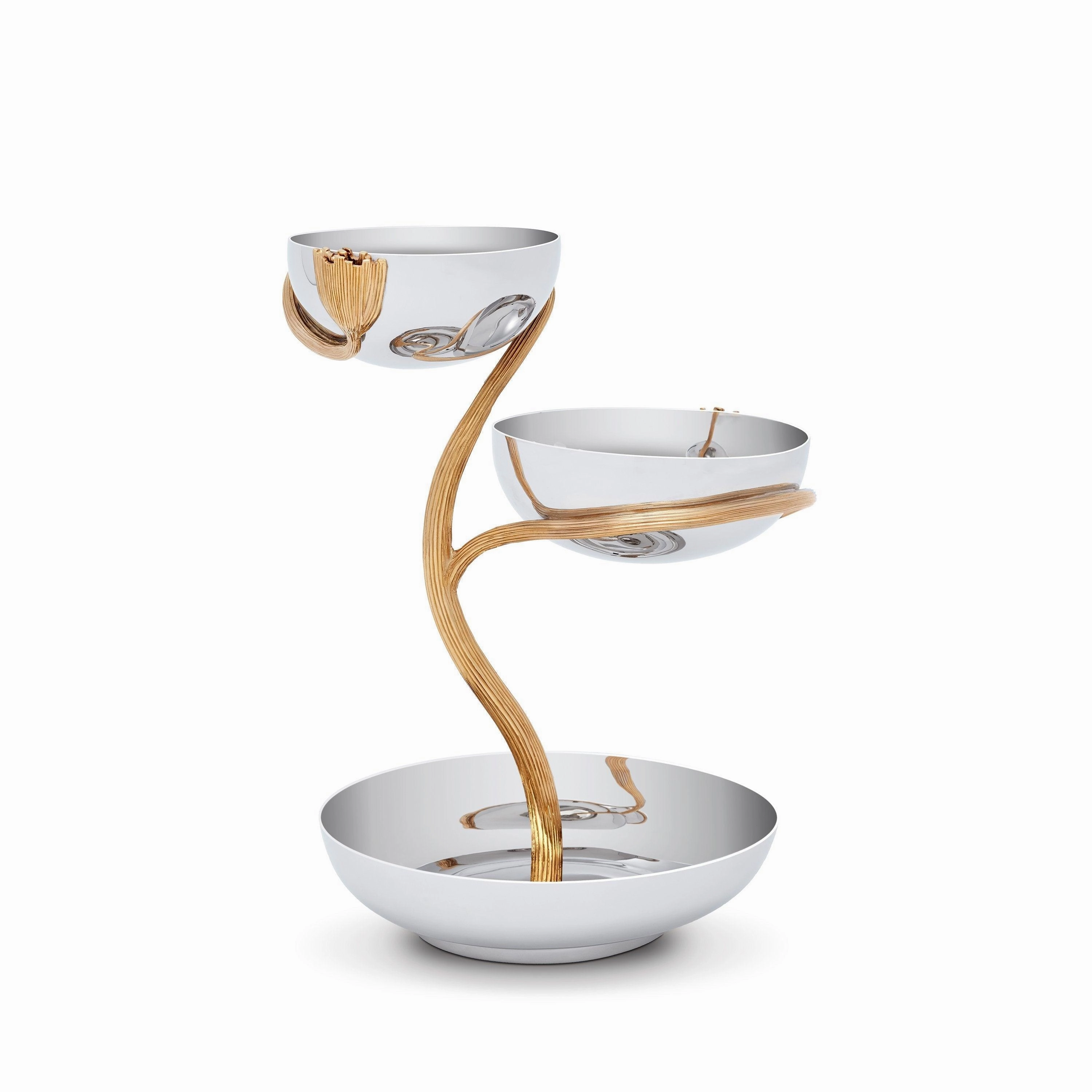 Deco Leaves 3-Tier Server - Mediumnordic style desktop ornaments