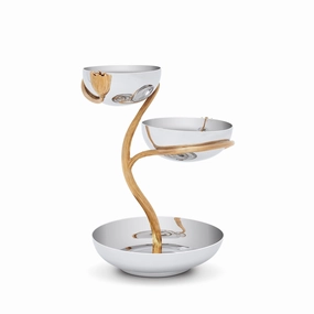 Deco Leaves 3-Tier Server - Mediumnordic style desktop ornaments