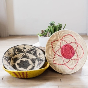 Decorative Tribal Woven Straw Bowlsnordic style wall decor