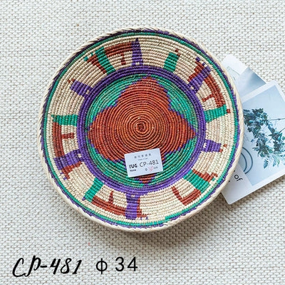 Decorative Tribal Woven Straw Bowls