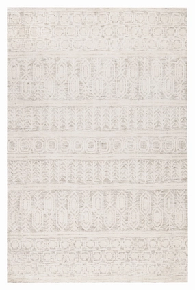 Delphine Ivory and Beige Tribal Transitional Rugmodern color block patchwork rug