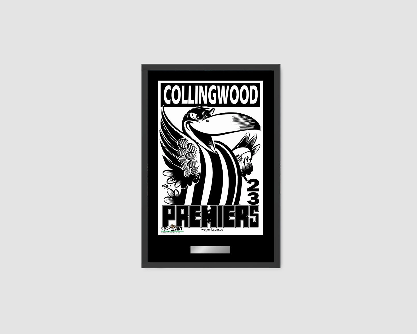 DELUXE COLLINGWOOD MAGPIES OFFICIAL WEG ART 2023 FRAMED POSTERhandmade souvenirs
