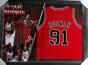 Dennis Rodman Hand Signed Jersey - Framedhandmade souvenirs