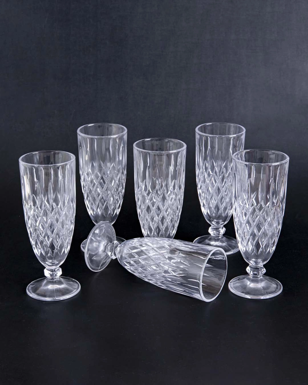 Diamond Cut Drinking Glass - Set of 6