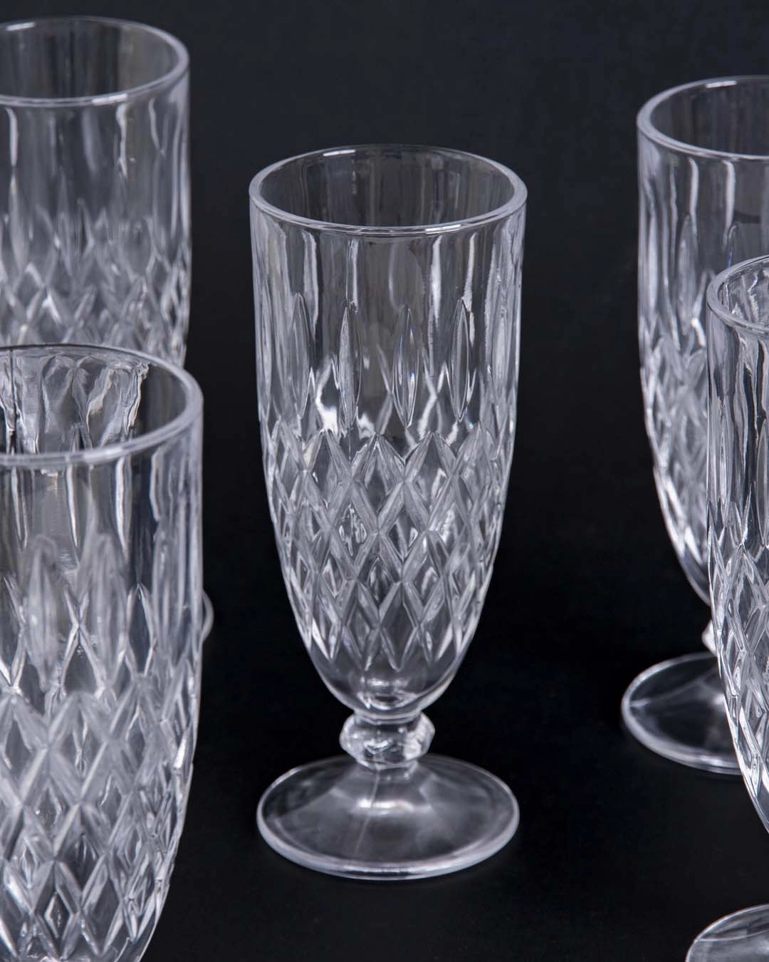 Diamond Cut Drinking Glass - Set of 6