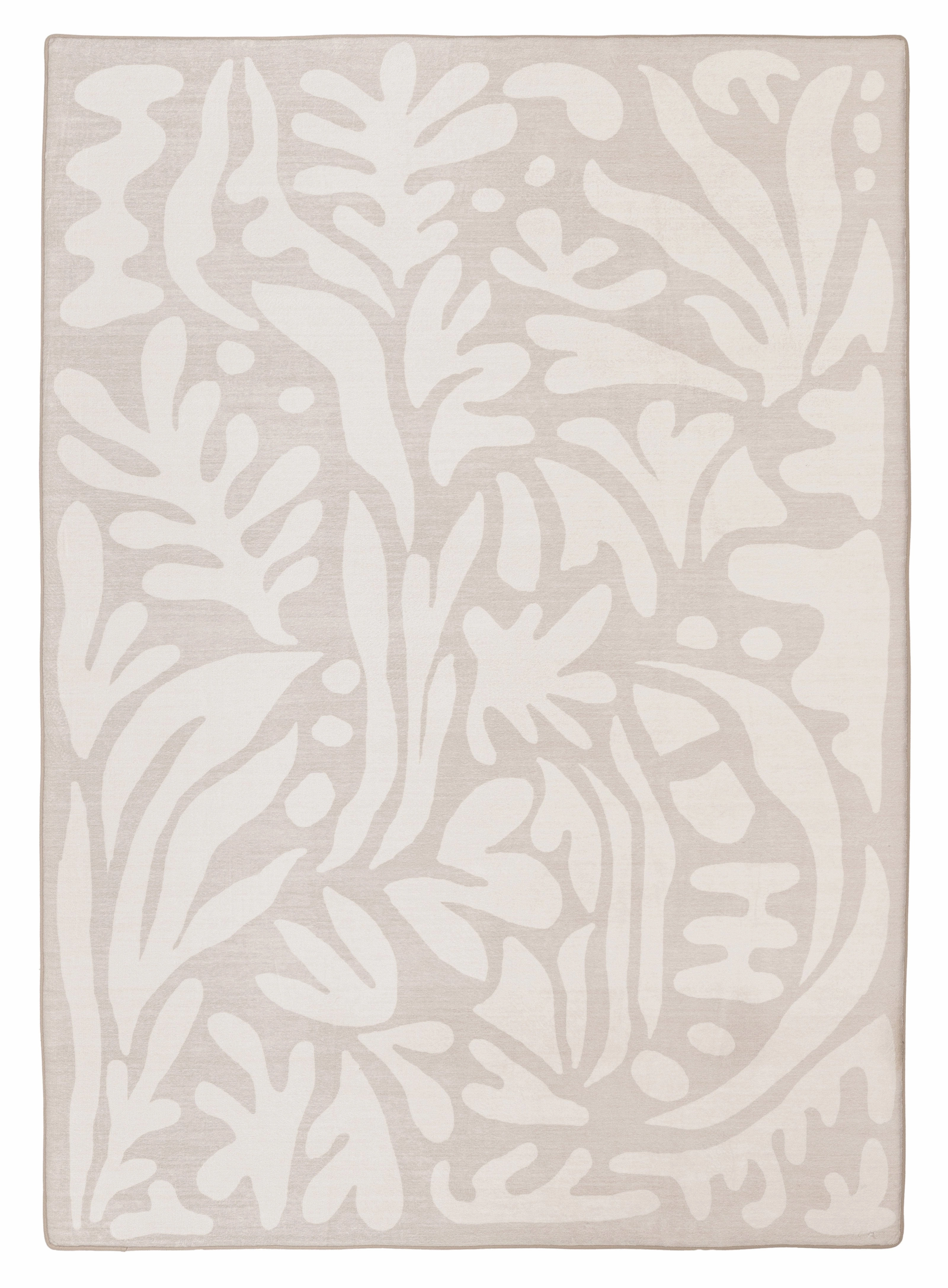 Didi Grey Cream Leaves Rollie Pollie Playmatmodern color block patchwork rug