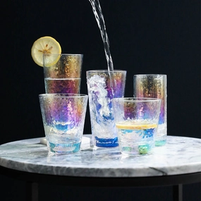 Dimpled Pearlescent Glass Tumbler - Set of 4modern kitchen decor ,kitchen dinner set ,dinnerware 