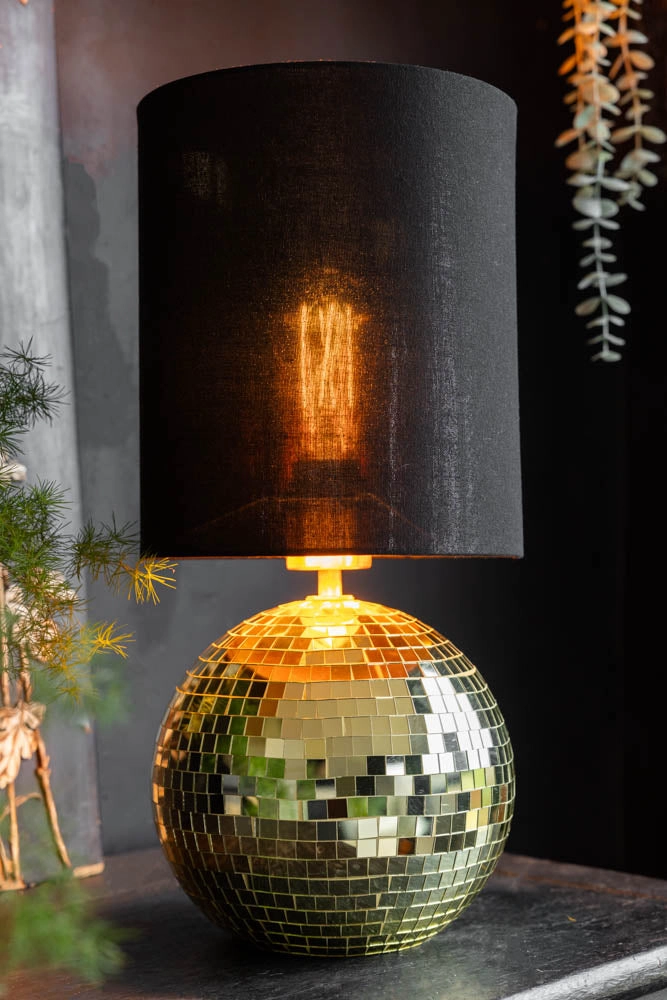 Disco Ball Table Lamp in Gold