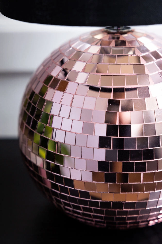 Disco Ball Table Lamp in Pink