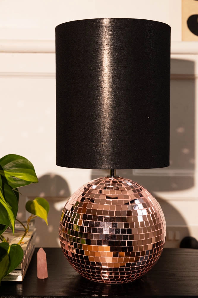 Disco Ball Table Lamp in Pink