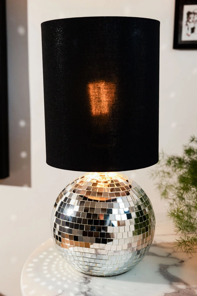 Disco Ball Table Lamp in Silver